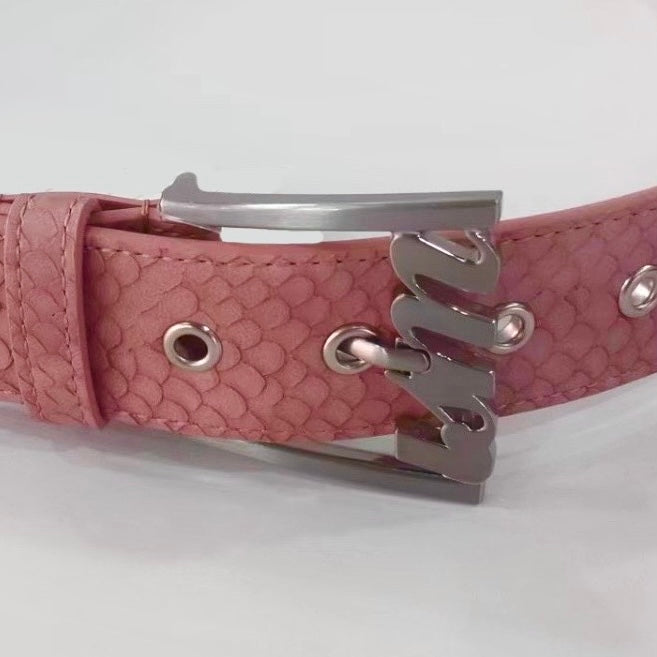 Lake rose snake skin belt